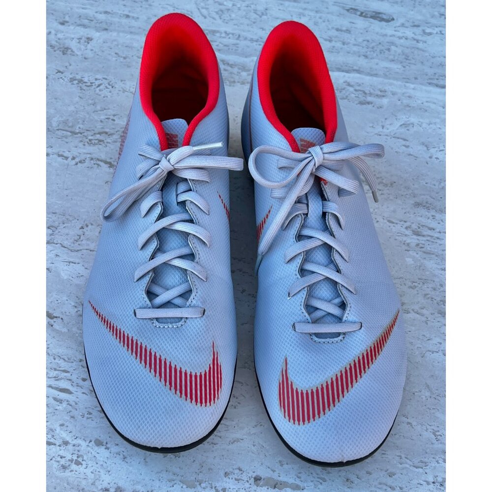 Nike Mercurial Vapor Soccer Cleats Men’s Sz 13 Gray & Red LtWt Performance Shoes - Picture 2 of 11
